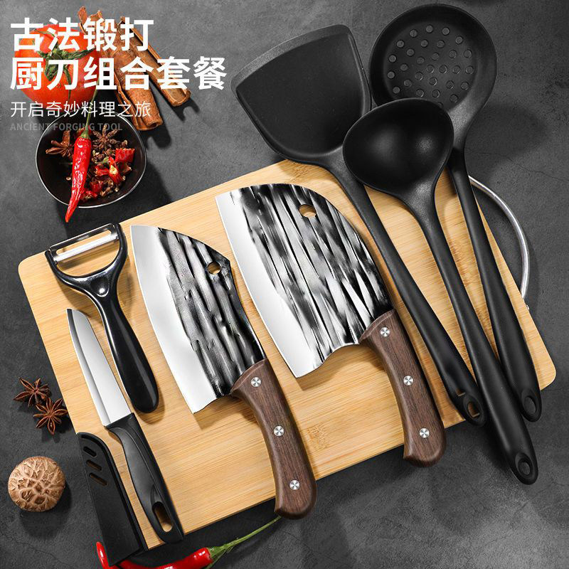 龙泉刀具套装手工锻打