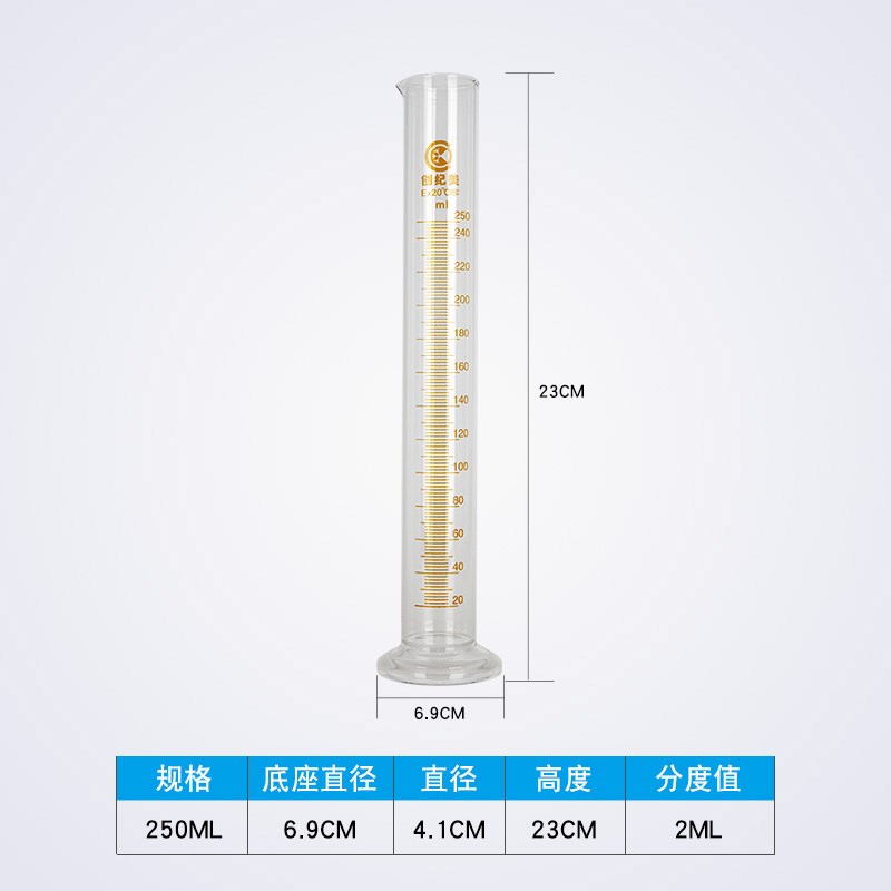 可过检玻璃量筒量杯带刻度100ml250ml500ml1000ml密度计比重计用