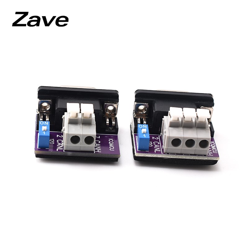 CAN转接板头免螺丝DB9母头带终端120欧电阻CAN接口板USB转PCAN