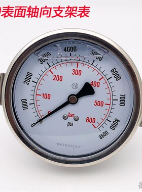 0-600bar代替进口EN837-1充液耐震压力表60MPa轴向100mm支架表1/2