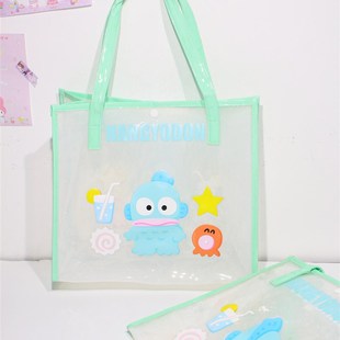卡通透明pvc玉桂狗手提补习袋学生库洛米大容量作业功课单肩包包