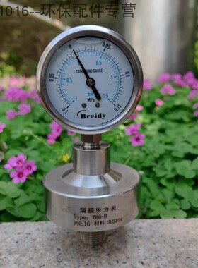 YN60 -0.1-0.15MPa负压表耐震隔膜压力表 抗震真空压力表带隔膜头
