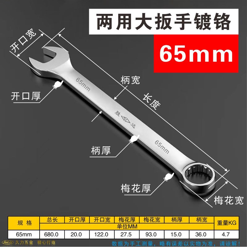SD/胜b达 34-65mm大型两用扳手梅花开口螺母板手 机修汽修呆头板