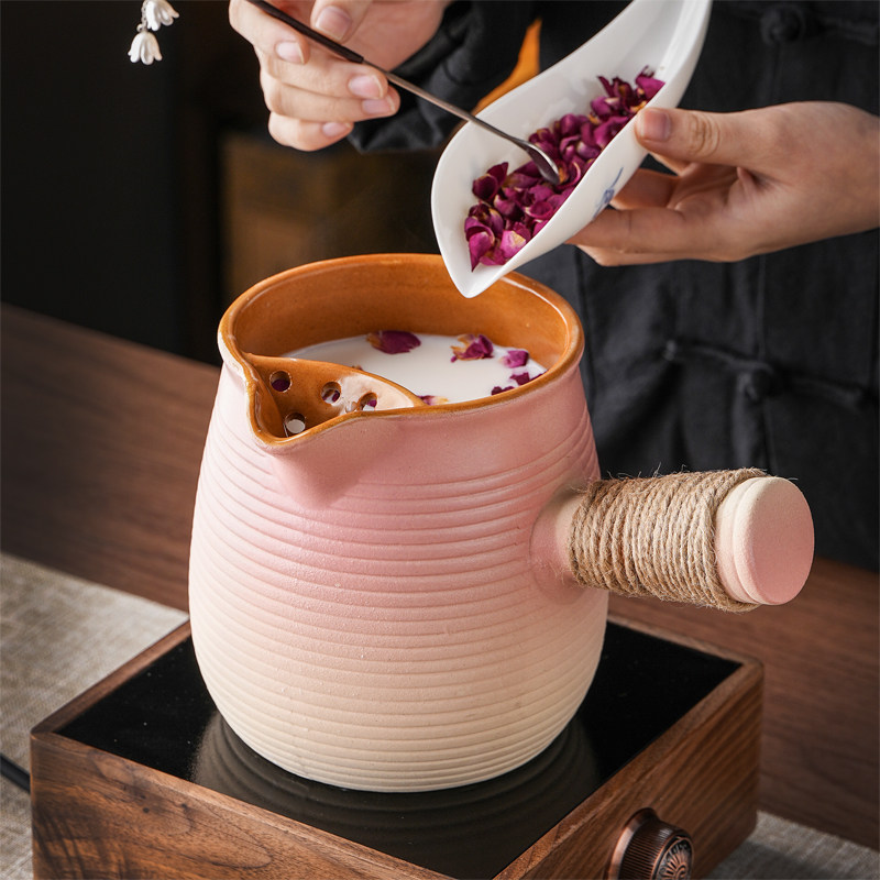 陶土可干烧罐罐煮茶壶家用大容量围炉煮奶茶炖梨温热奶陶罐壶砂锅