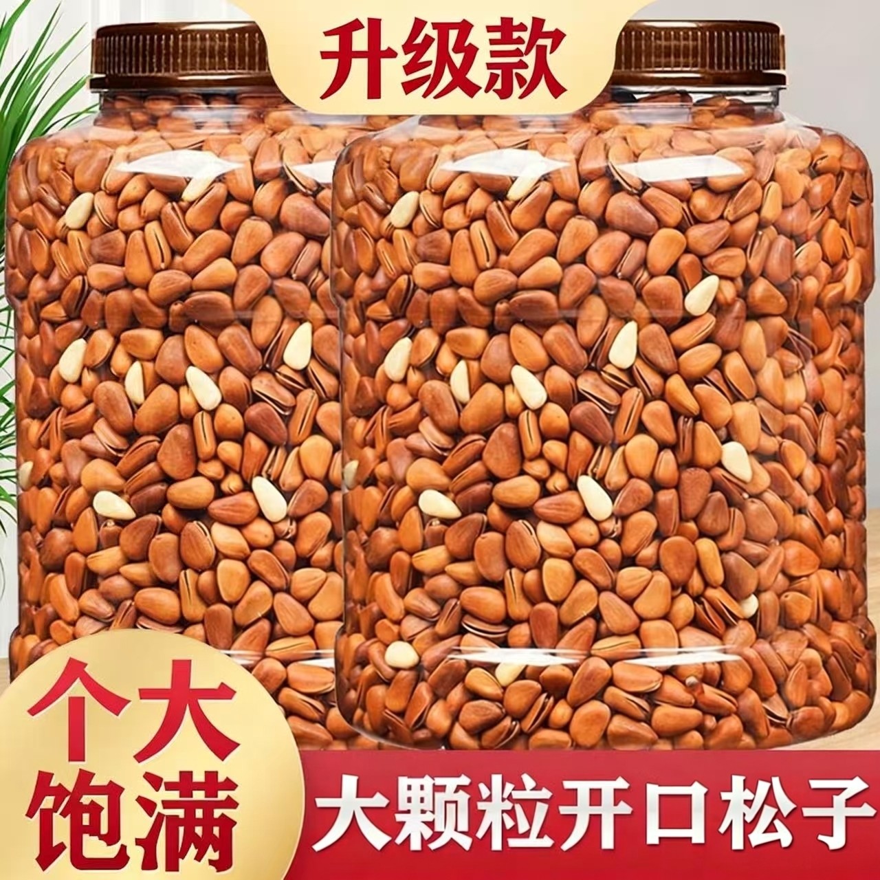 新货东北松子500g开口手剥坚果东北特大开口松子王大颗粒零食批发