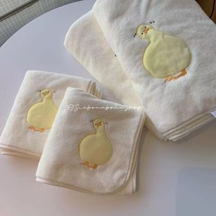 风家用洗澡洗脸毛巾不掉毛加厚纯棉吸水速干女ins大人浴巾小黄鸭