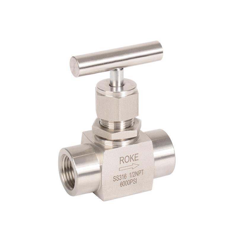 内螺纹直通高压针型阀ROKE不锈钢SS316/316L整体式锻造6000PSI