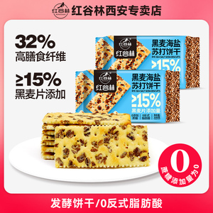 红谷林黑麦海盐苏打饼干梳打咸味饼干休闲零食发酵饼乾休闲大礼包