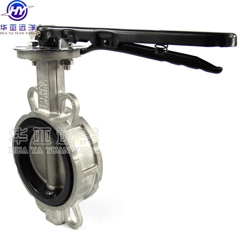 不锈钢304 316L手柄对夹式蝶阀D71X-16P DN50 65 80 100 125 150