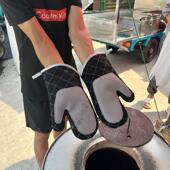 微波炉手套耐高温500度隔热防烫烘培加厚加长烤箱硅胶手套