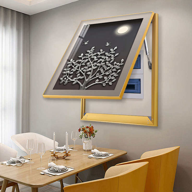 发财树电表箱装饰画2025新款现代高级感客厅电源开关遮挡挂画简约