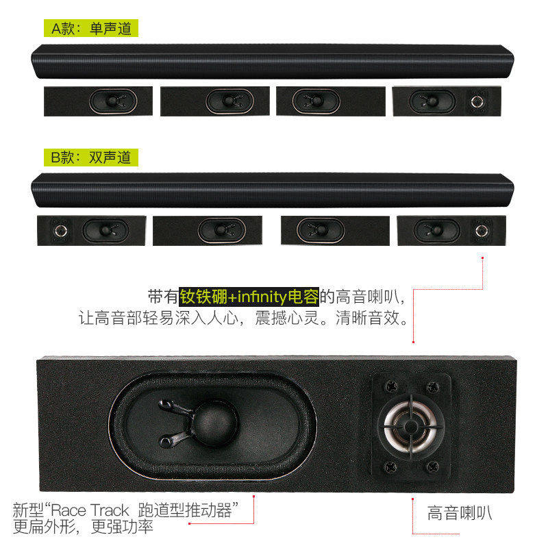无源壁挂长条音柱5.1客厅背景回音壁电视家庭影院中置环绕长音箱