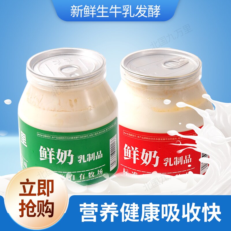 现货北国九万里酸奶经典奶皮子老酸奶内蒙古牧场低温发酵酸甜旗舰