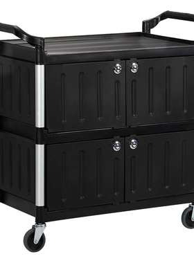 白云清洁AF08175B酒店商用餐厅收碗饭店用塑料三层收餐圆柱手推车