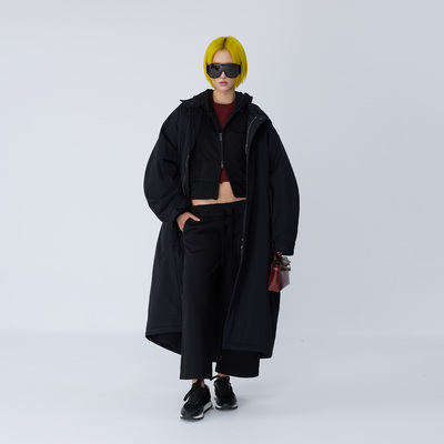 FILGood25冬季新款 3M新雪丽填充黑色长款棉服 适合高个子FG05C02