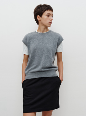 FILGood秋冬新品  黑色短裙 微A偏直身造型半身裙休闲风FG04SK07