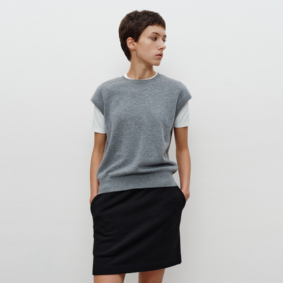 FILGood秋冬新品  黑色短裙 微A偏直身造型半身裙休闲风FG04SK07