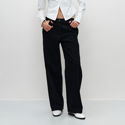 FILGood黑色宽松微弯牛仔裤