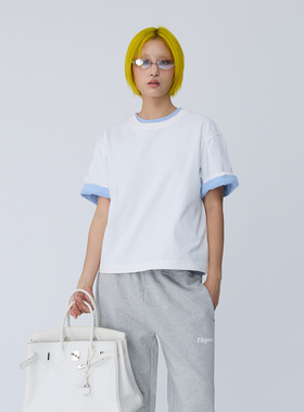 FILGood26春季 100棉圆领落肩直身短袖T 3色可选舒适FG05T07/6