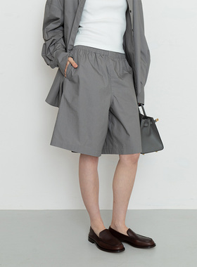 【21日19点周年庆】FILGood 100%棉灰色休闲五分裤短裤  FG03P05