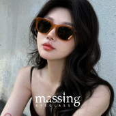 烈儿宝贝直播间 massing太阳眼镜墨镜女款 防紫外时尚 圆框 004