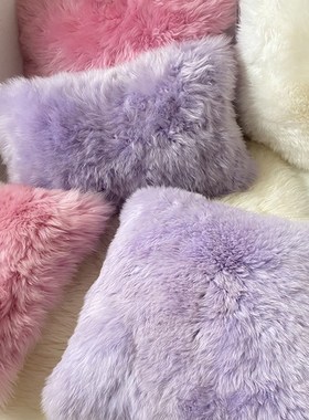 DDP手工羊毛轻奢粉紫色两用抱枕靠垫坐垫L卧室客厅车载办公室宠物