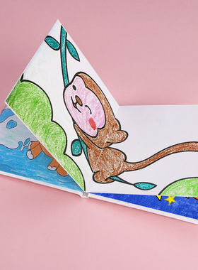 手工空白自制绘本diy硬壳绘画看图画画本方形硬卡纸本子素描本速写本翻翻书涂鸦美术幼儿园学生美术创意