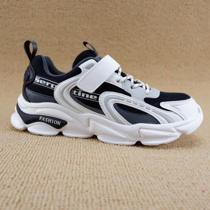 男大童鞋夏季单网透气时尚跑步鞋39-43码学生T魔术贴轻便运动鞋