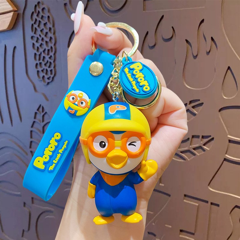 正版卡通啵乐乐汽车钥匙扣挂件创意包包钥匙链挂饰情侣小礼品