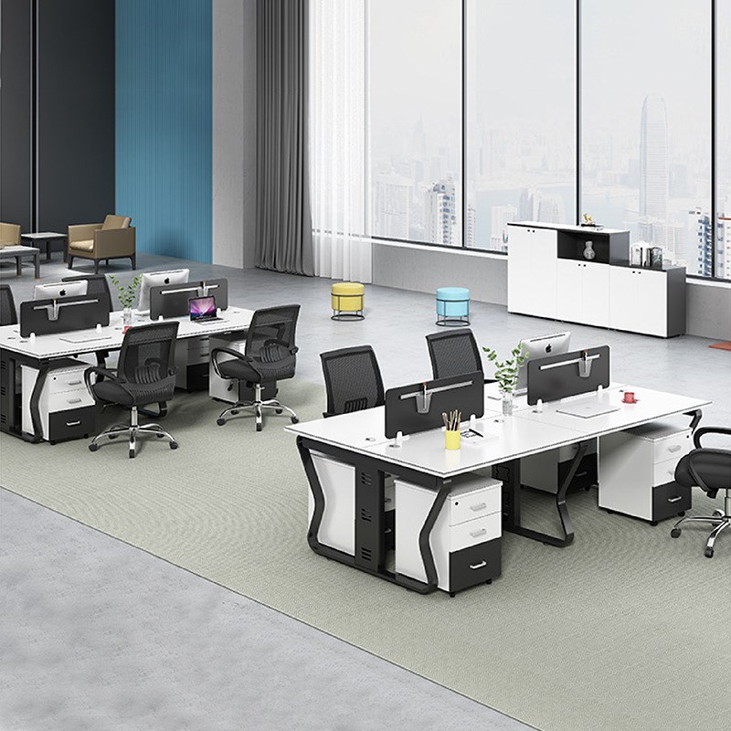 办公家具简约现代职员办公桌2/4/六人自由组合工作位屏风桌椅