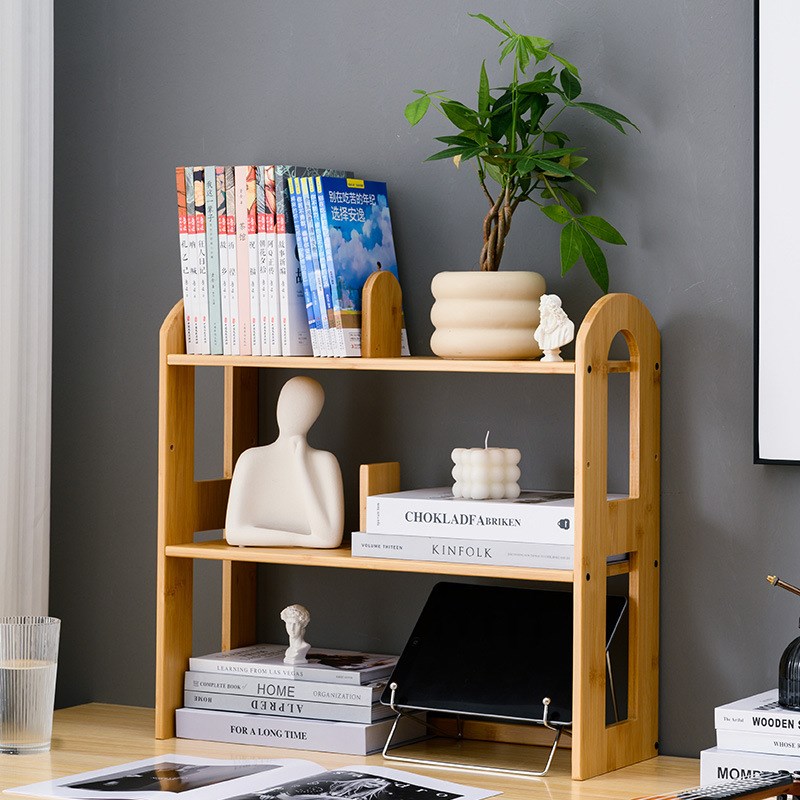 书架桌面简易多层收纳办公室电脑桌家用书桌儿童书柜桌上置物架