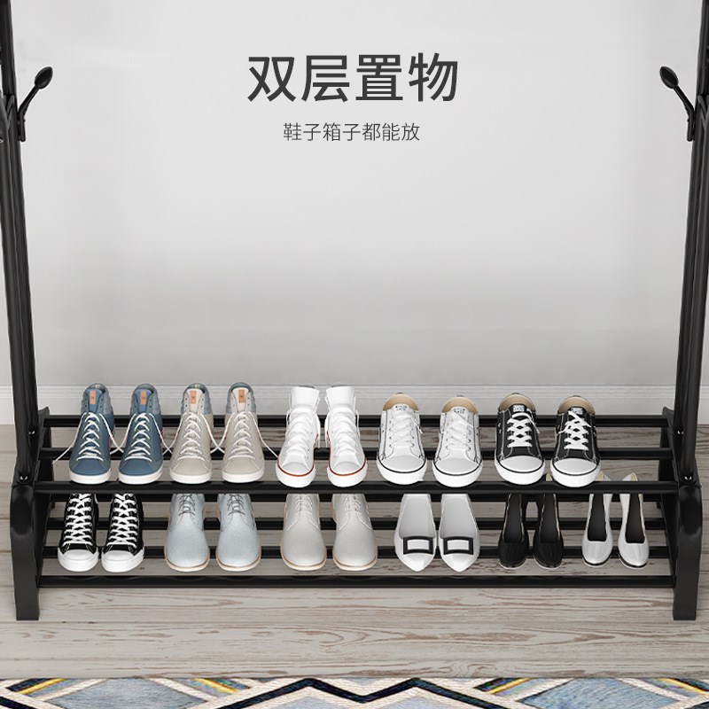 晾衣架落地卧室室内凉衣杆阳台折叠小衣帽架子简易家用挂衣服架子