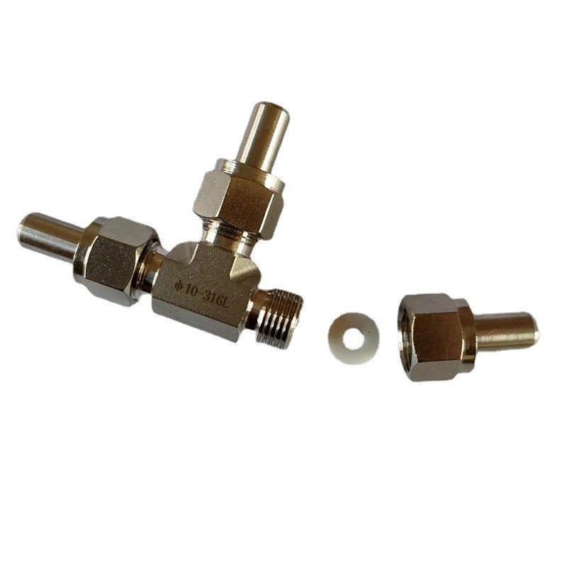 316不锈钢L焊接三通接头焊接式三通管接头卡套式焊接过渡高压接头