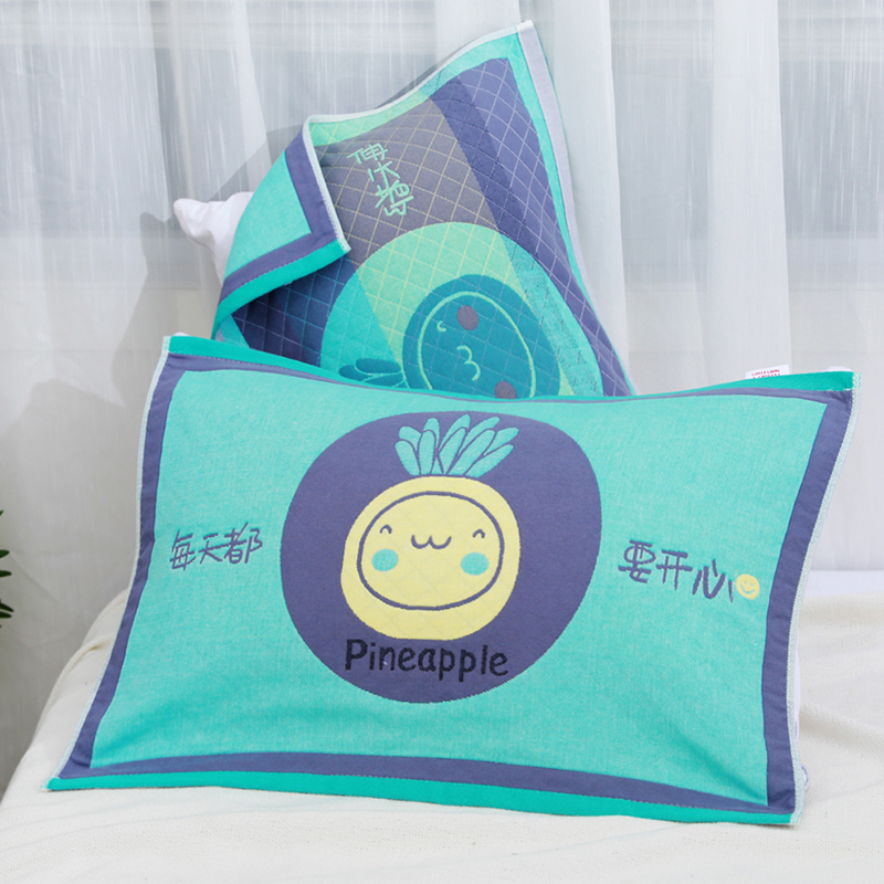 45X66三层纱布纯棉枕巾一对两条装不掉色不掉毛吸水透气糖果
