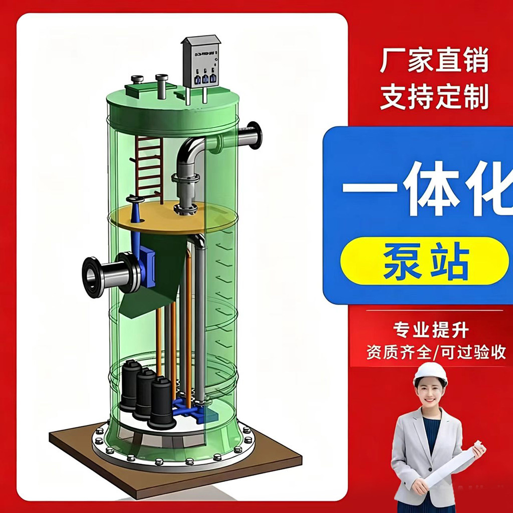 玻璃钢一体化泵站多功能智能提升预制泵站污水截流井雨水轴流泵站
