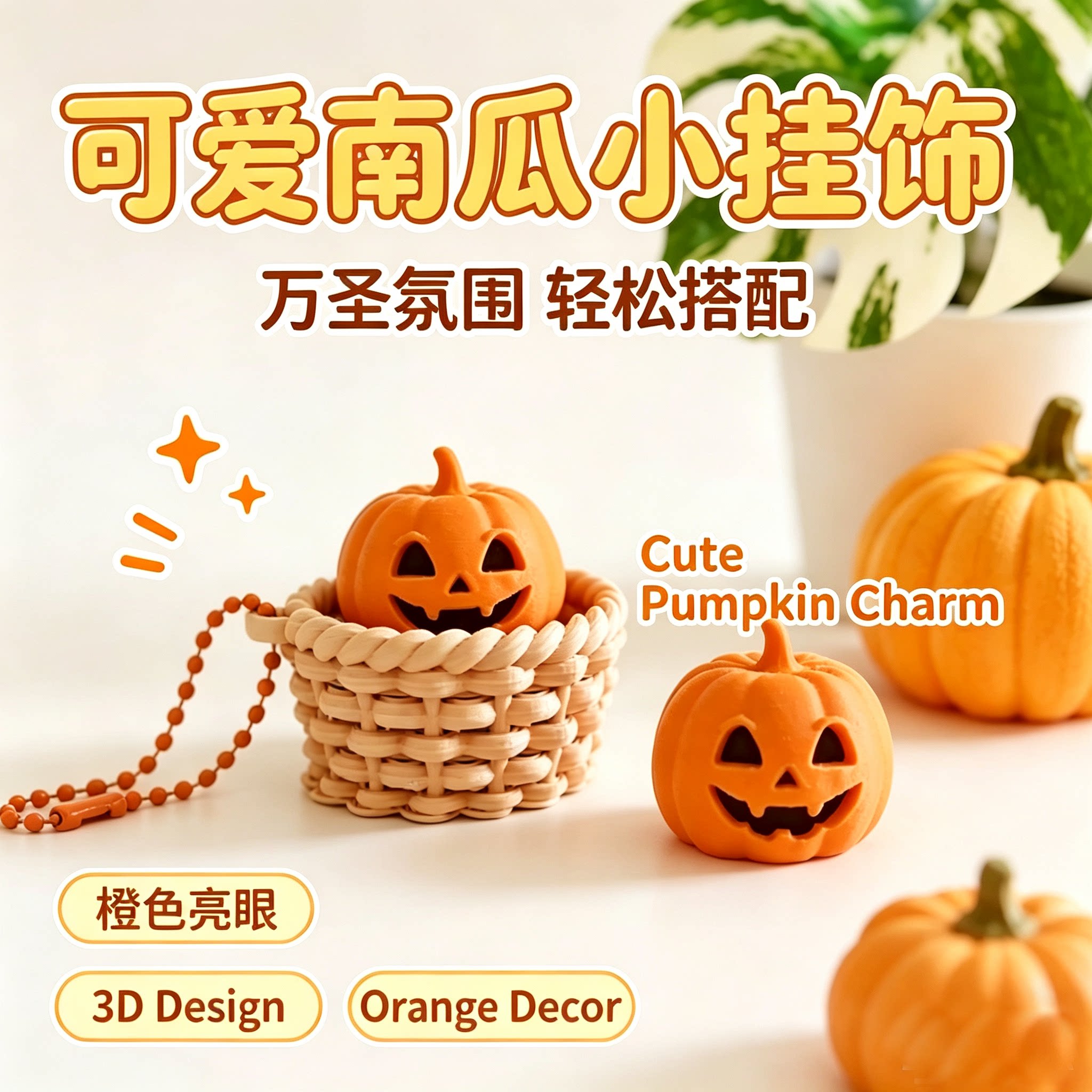 万圣节字母南瓜3D打印指尖减压图片