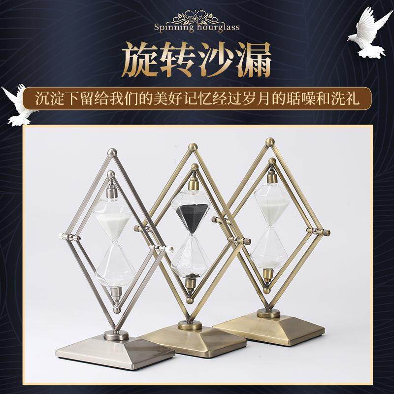 厂家直供新款几何沙漏计时器摆件创意书房桌面装饰摆设流沙倒计时