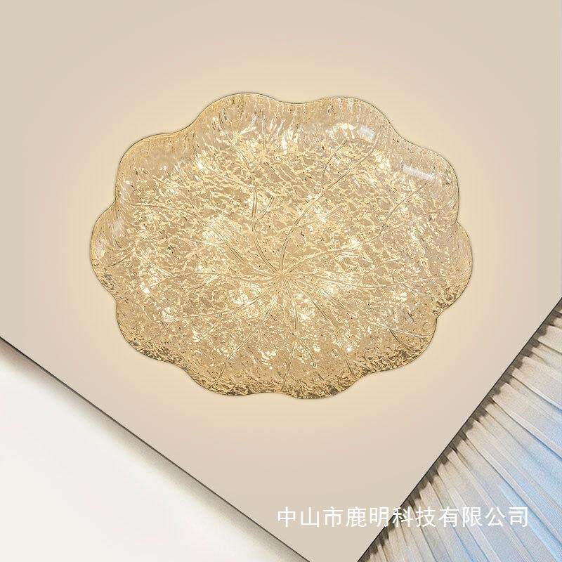 中古风金箔纹树脂吸顶灯法式极简风客厅卧室儿童房灯书房办公室灯