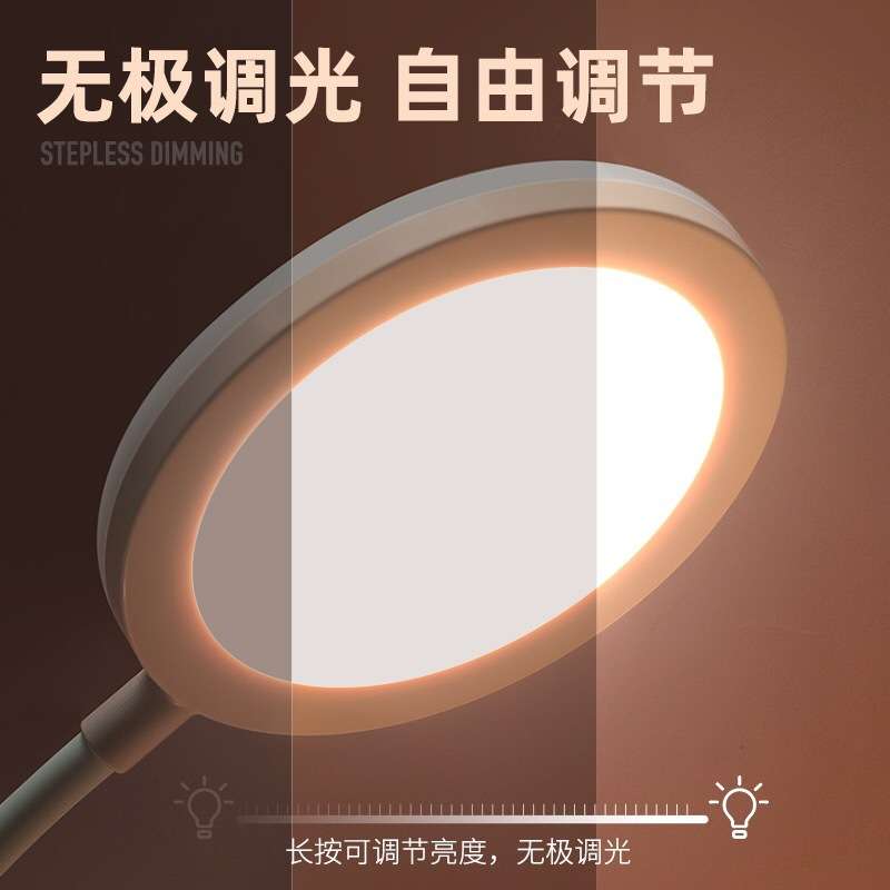 明之选MZX-813台灯卧室宿舍学生网红少女LED可充电带化妆镜护眼灯