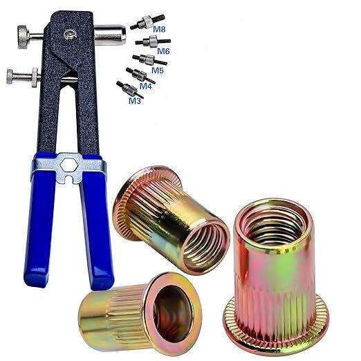 压力铆螺母工具套件，430 件公制铆螺母组合 （M8/M6/M5/M4/M3）