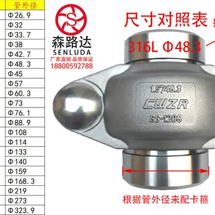 40KG不锈钢304拷贝林卡箍DN20-200膜壳考贝林沟槽管箍抱箍卡箍