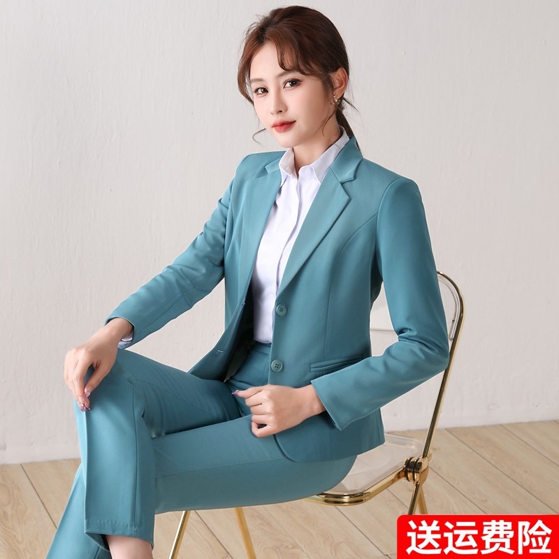 西装外套女春新款职业时尚气质大学生面试L工作服韩版正装套装工