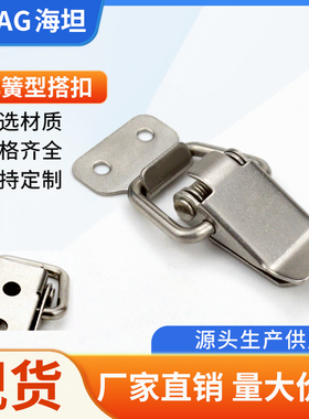 海坦不锈钢DK619-2-1D搭扣工业设备锁扣弹簧振光箱包自锁扣扁嘴扣