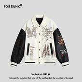 FOG DUNK美式 复古棒球服街头青年百搭情侣痞帅夹克休闲潮