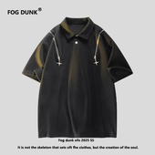 简约痞帅男士 FOG 潮流休闲 T恤男夏季 半袖 DUNK翻领美式 复古短袖