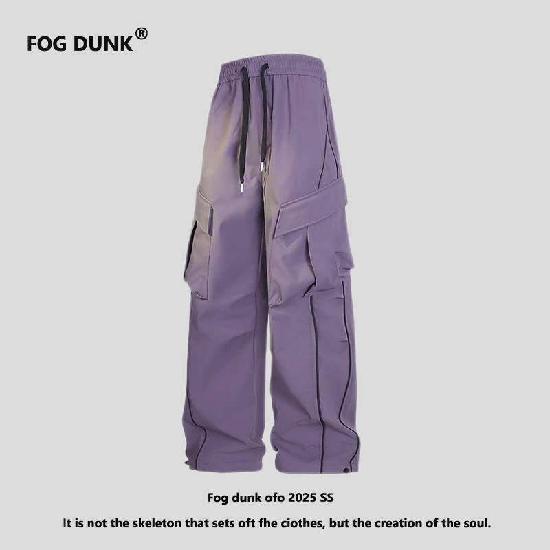 FOG DUNK直筒工装裤春夏薄款多口袋宽松大码运动休闲阔腿长裤裤子