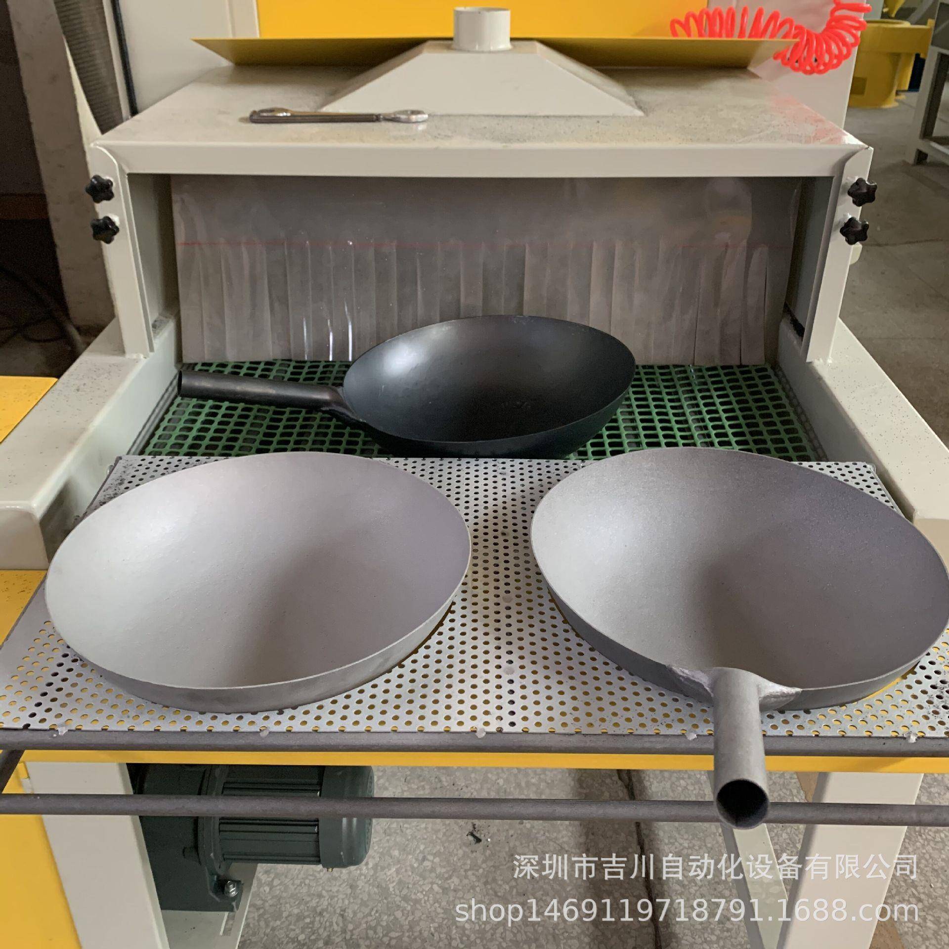 全自动喷砂机铁锅除锈抛光翻新设备模具无尘打砂机输送式喷砂机