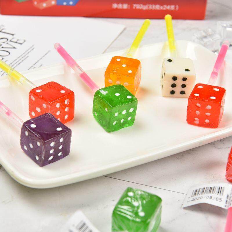 骰子棒棒糖儿童创意造型糖果色子塞子甩子水果味硬糖奖励孩旗舰店