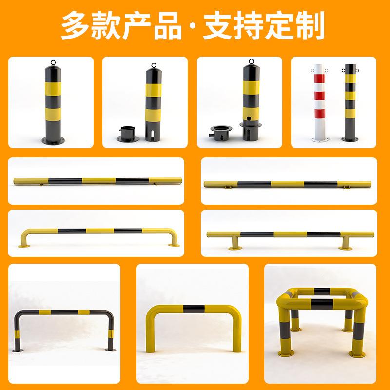 示反光警柱防AUI撞钢挡管立柱预埋停车位车器角铁柱弯头槽钢龙门