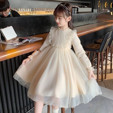 女童连衣裙加绒2023r新款秋季儿童装冬季裙子洋气女孩公主裙秋冬